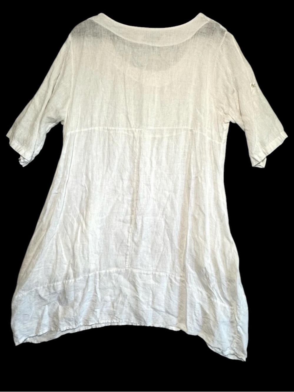 VASNA Made In Italy 100% Linen Oversized Tunic Lagenlook Pocket Dress White XL - Picture 7 of 9